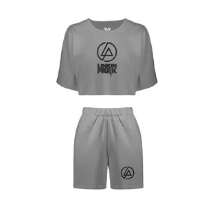 ست نیم تنه و شلوارک زنانه مدل LINKIN PARK