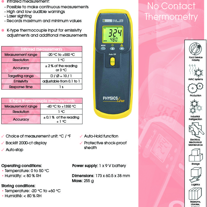 ترمومتر لیزری کاوین آرنوکس مدل CA876