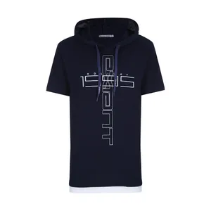 تیشرت کلاه دار ورزشی مردانه هالیدی مدل A31704- Navy