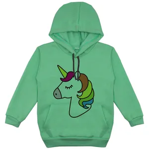 هودی دخترانه مدل تک شاخ F147 رنگ سبز