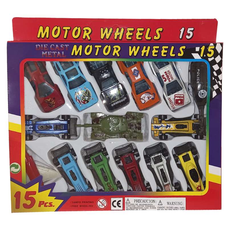 ماشین بازی مدل Motor Wheels طرح ریسری مجموعه 15 عددی