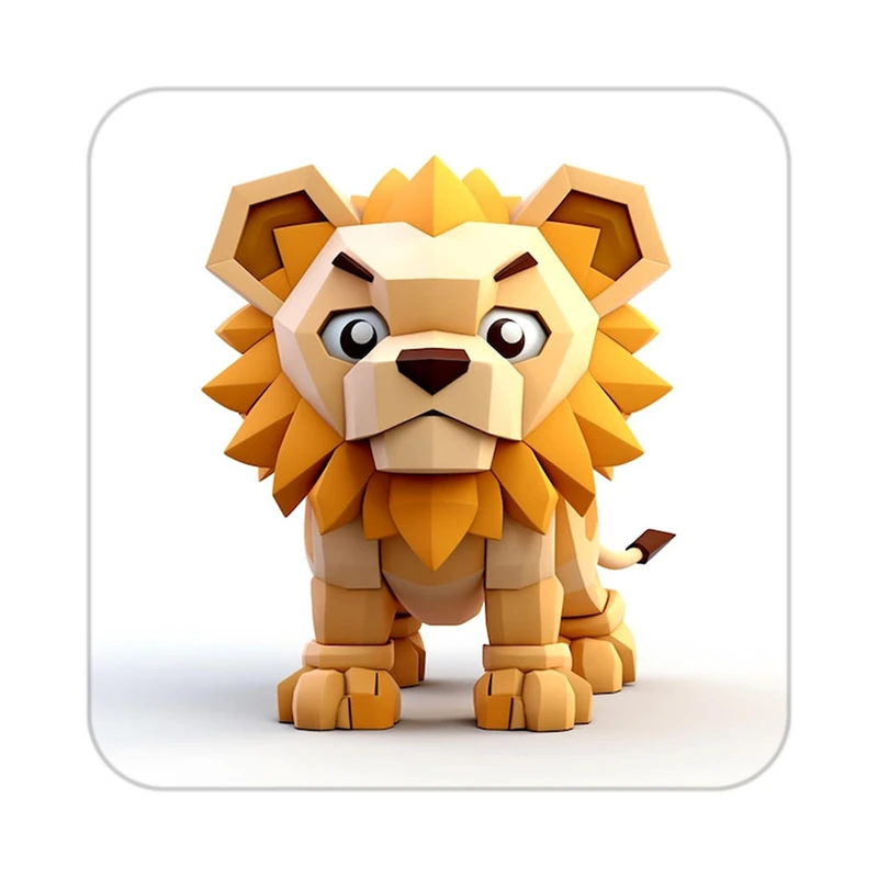 زیر لیوانی کاکتی طرح شیر مدل mp24426