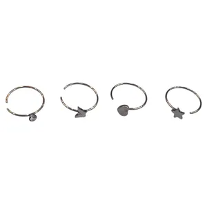 پیرسینگ بینی زنانه مدل حلقه ای کد VENUS-PIER01 مجموعه 4 عددی