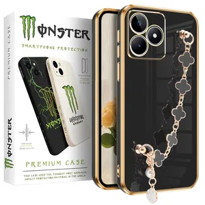 Black Flower monster cover suitable for Realme C53 / C51 mobile phone