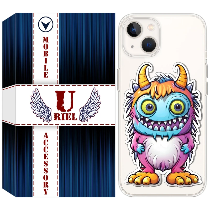 کاور یوریل مدل Clear کد 50 طرح میکروب مناسب برای گوشی موبایل اپل iPhone 13 mini