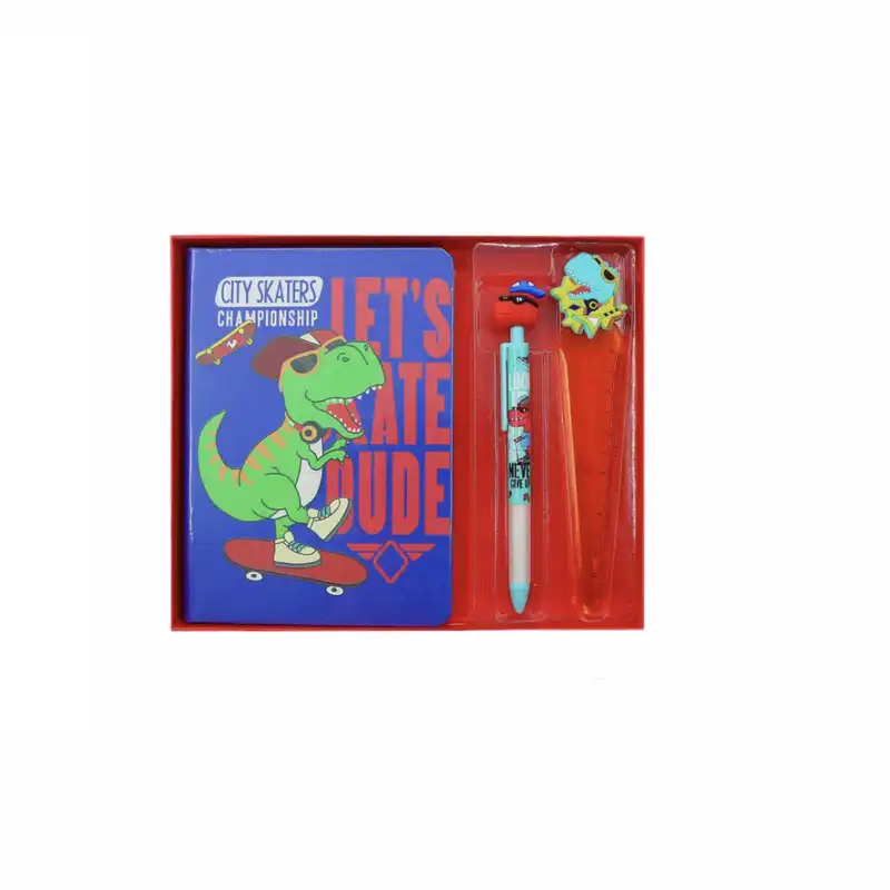 ست لوازم التحریر مدل دایناسور کد FB9243 بسته 3 عددی