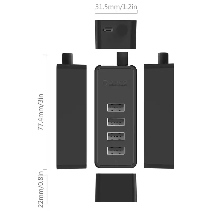 هاب 4 پورت 0.USB 2 اوریکو مدل W5P-U2