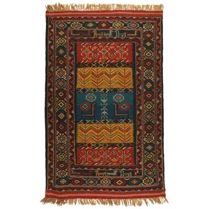 گلیم دستبافت دومتری طرح سفره کردی کد 1405174