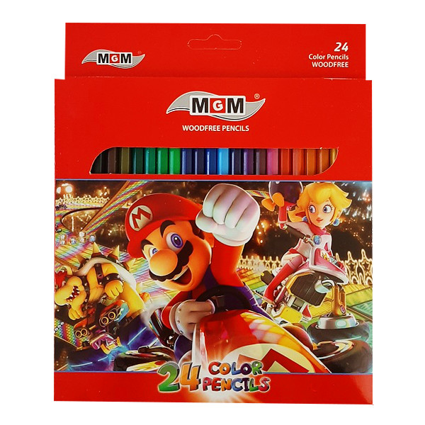 مداد رنگی 24 رنگ ام جی ام مدل ماریو