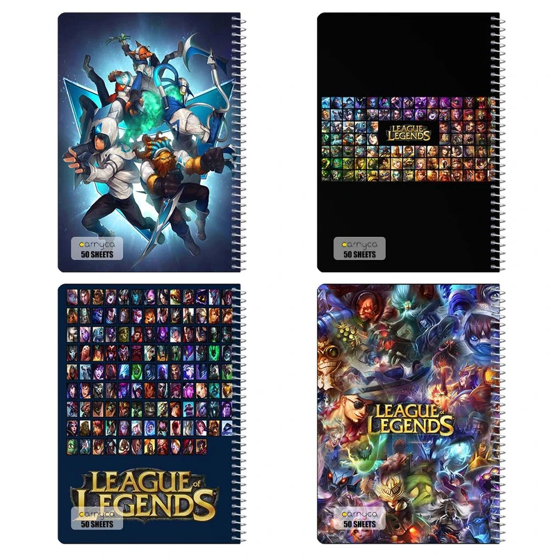 دفتر نقاشي 50 برگ کارنيکا طرح لیگ افسانه‌ها League of Legends کد 63072 مجموعه 4 عددی