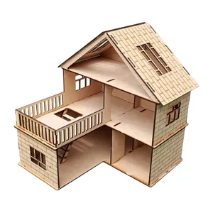 ساختنی 25 تکه مدل ماکت چوبی خانه کد M210
