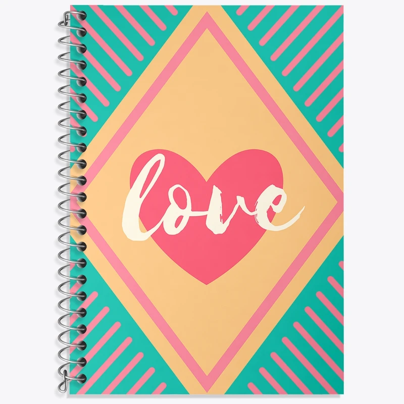 دفتر زبان 50 برگ خندالو مدل سه خط طرح Love کد N125