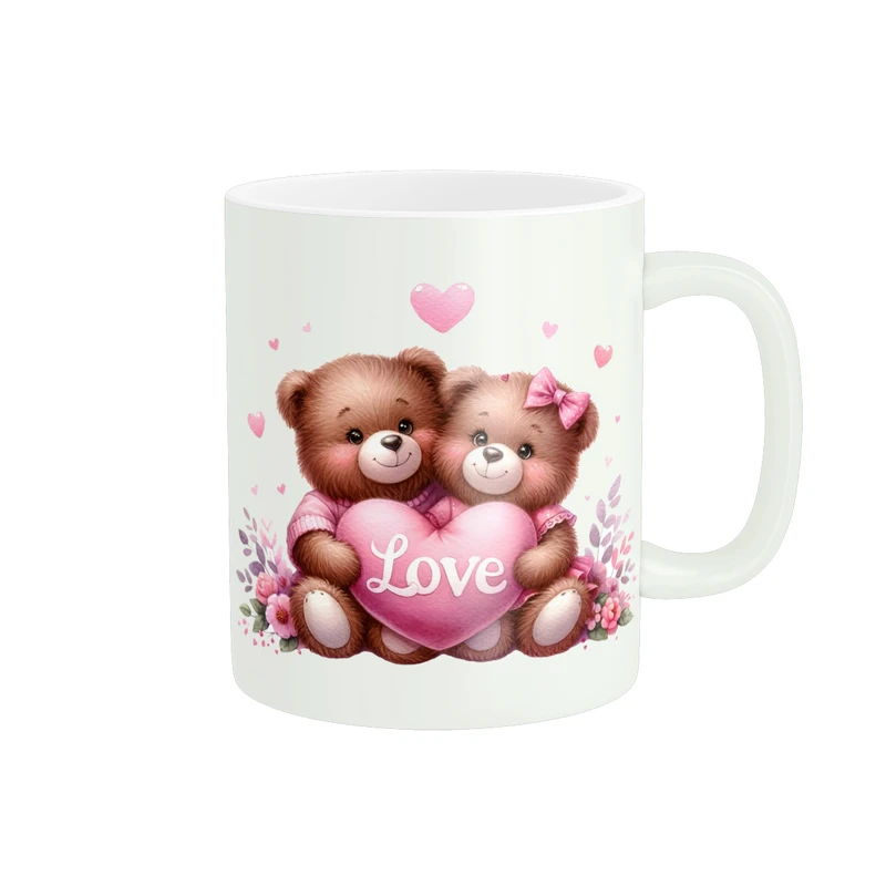 ماگ پادآفرین مدل عشق طرح LOVE خرس تدی کد PM1832