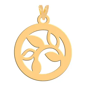 آویز گردنبند طلا 18 عیار زنانه فرشته مدل برگ WNL-000267