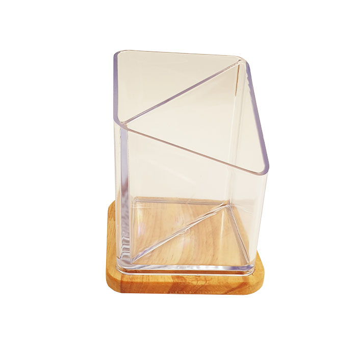 استند لوازم آرایشی مدل دو خانه طرح لوزی کفه چوب کد 6098