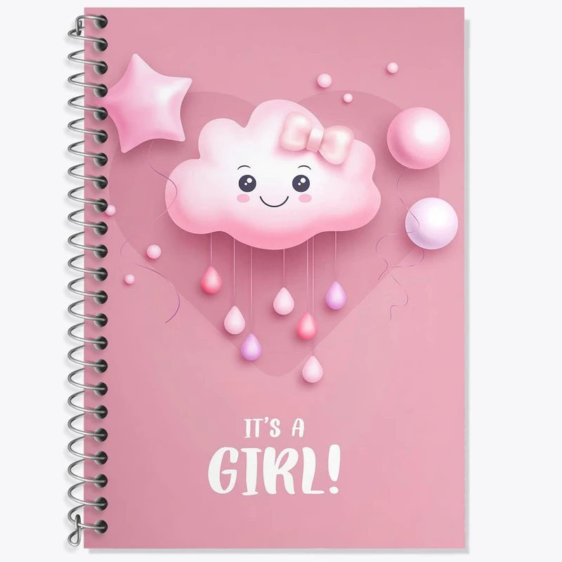 دفتر زبان 50 برگ خندالو مدل دو خط طرح تعیین جنسیت کد 10949