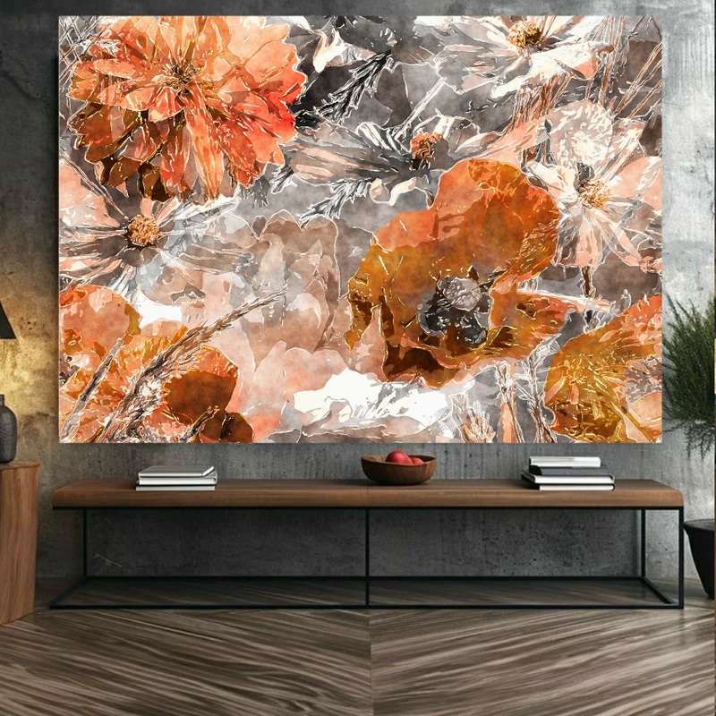 پوستر دیواری طرح نقاشی آبرنگ گل مدل پائیزی کد FP105336