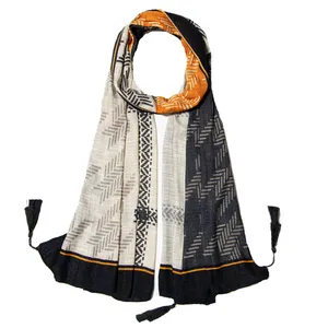 شال زنانه مدل نخ بهاری مزونی طرح پیچازی کد hp-1659