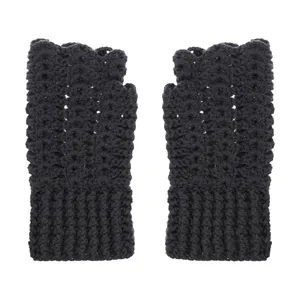 دستکش بافتنی زنانه مدل AZ-04 رنگ طوسی تیره