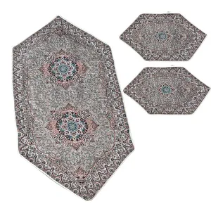 ست رومیزی و رانر 3 تکه طرح ترمه کد 01