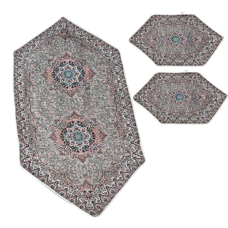 ست رومیزی و رانر 3 تکه طرح ترمه کد 01 ست رومیزی و رانر 3 تکه طرح ترمه کد 01