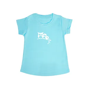 تی شرت آستین کوتاه دخترانه مدل سه جوجه جغد کد B.Wht