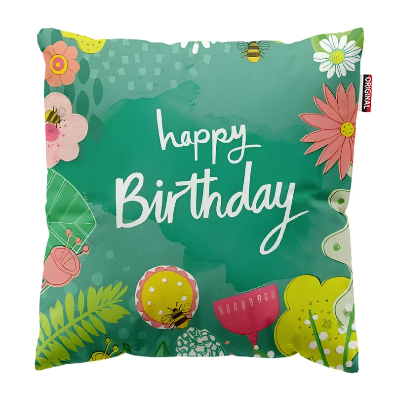 کوسن پاد آفرین مدل تولدت مبارک کد PK303657 سایز 30*30 سانتی متر