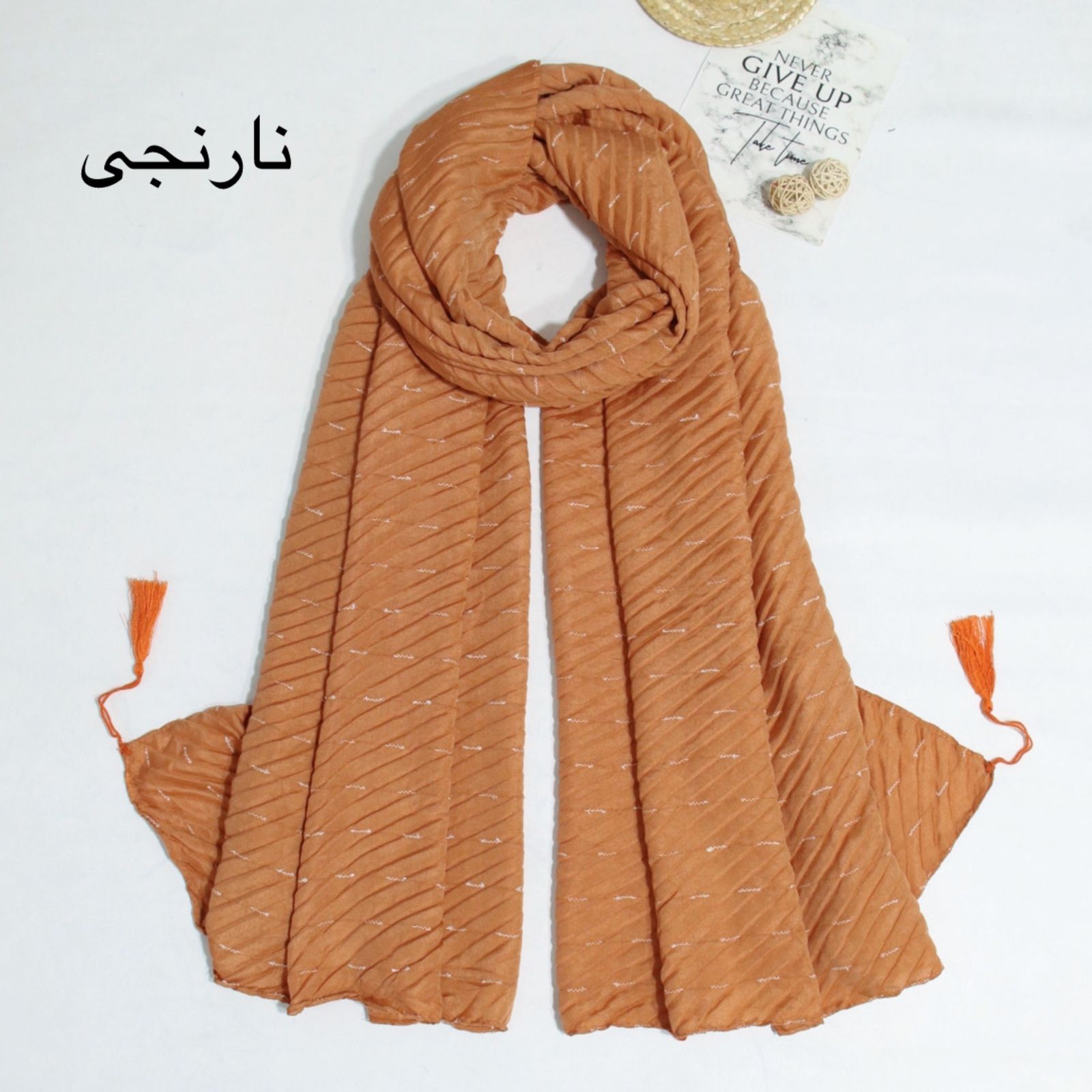 شال زنانه مدل نخی ساده پاییزه طرح کوک دوزی کد ana-9200 -  - 29