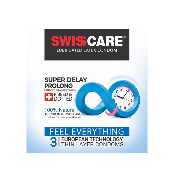 کاندوم سوئیس کر مدل SUPER DELAY بسته 3 عددی