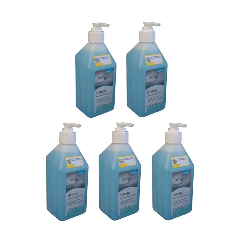 ژل ضدعفونی کننده به بان شیمی مدل سپتی حجم 500 میلی لیتر مجموعه 5 عددی