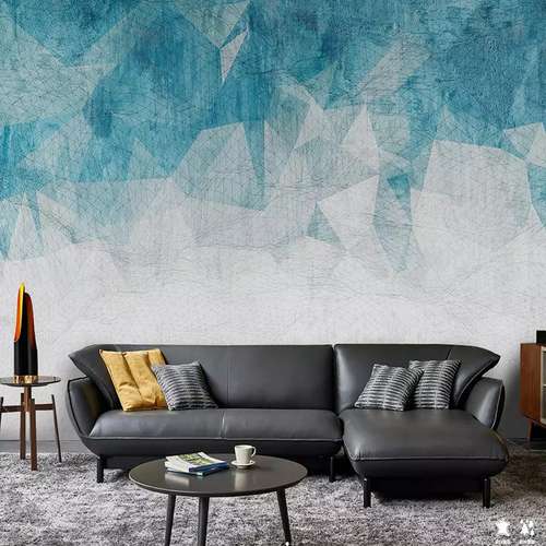 پوستر دیواری سه بعدی مدل زمینه هندسی ابر و بادی DVRF2235