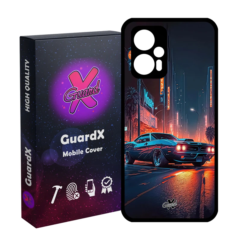 کاور گارد ایکس طرح ماشین مدل Glass10609مناسب برای گوشی موبایل شیائومی Redmi Note 11T Pro/Redmi Note 11T Pro Plus/ Poco X4 GT 5G/Redmi K50i 5G