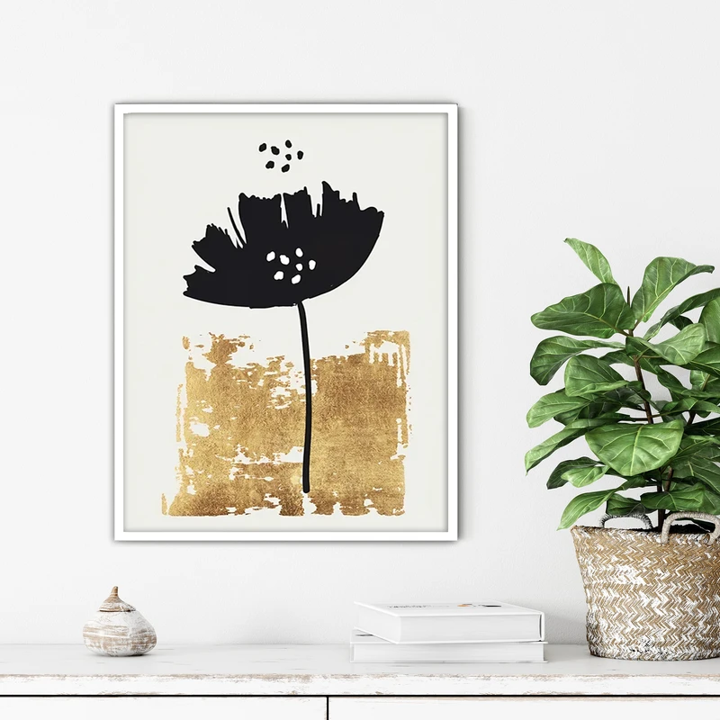 تابلو آتریسا طرح گل مدرن مدل ATFF336 فریم سفید