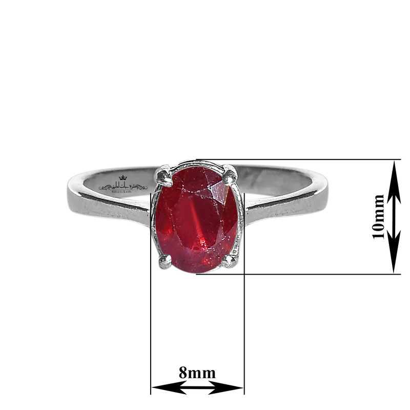 انگشتر نقره زنانه نقره جات لطفی مدل یاقوت کد ANZS06E01