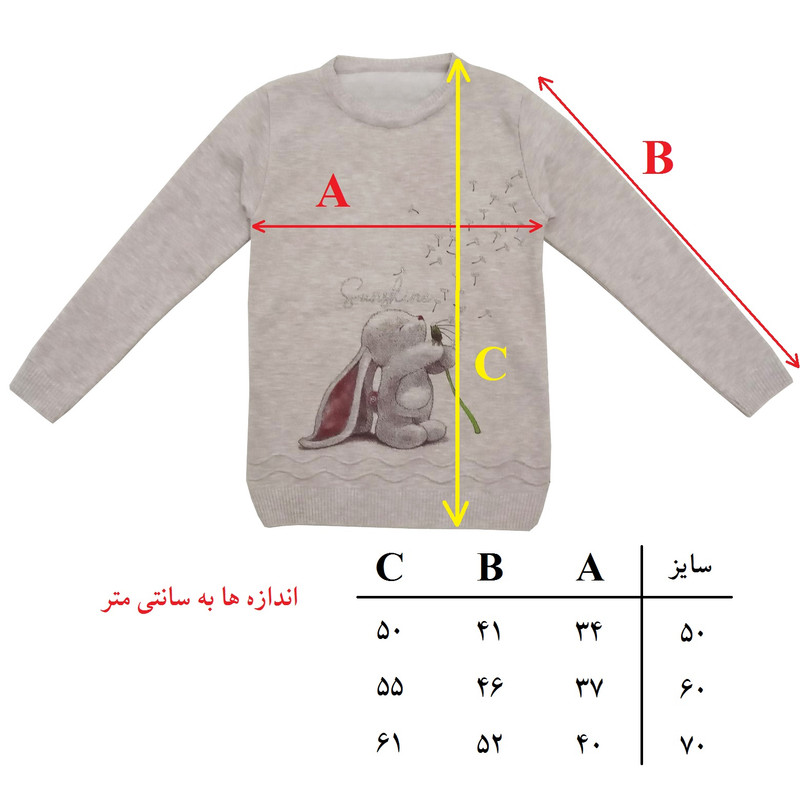 پلیور دخترانه مدل خرگوشی کد 836 رنگ طوسی پلیور دخترانه مدل خرگوشی کد 836 رنگ طوسی