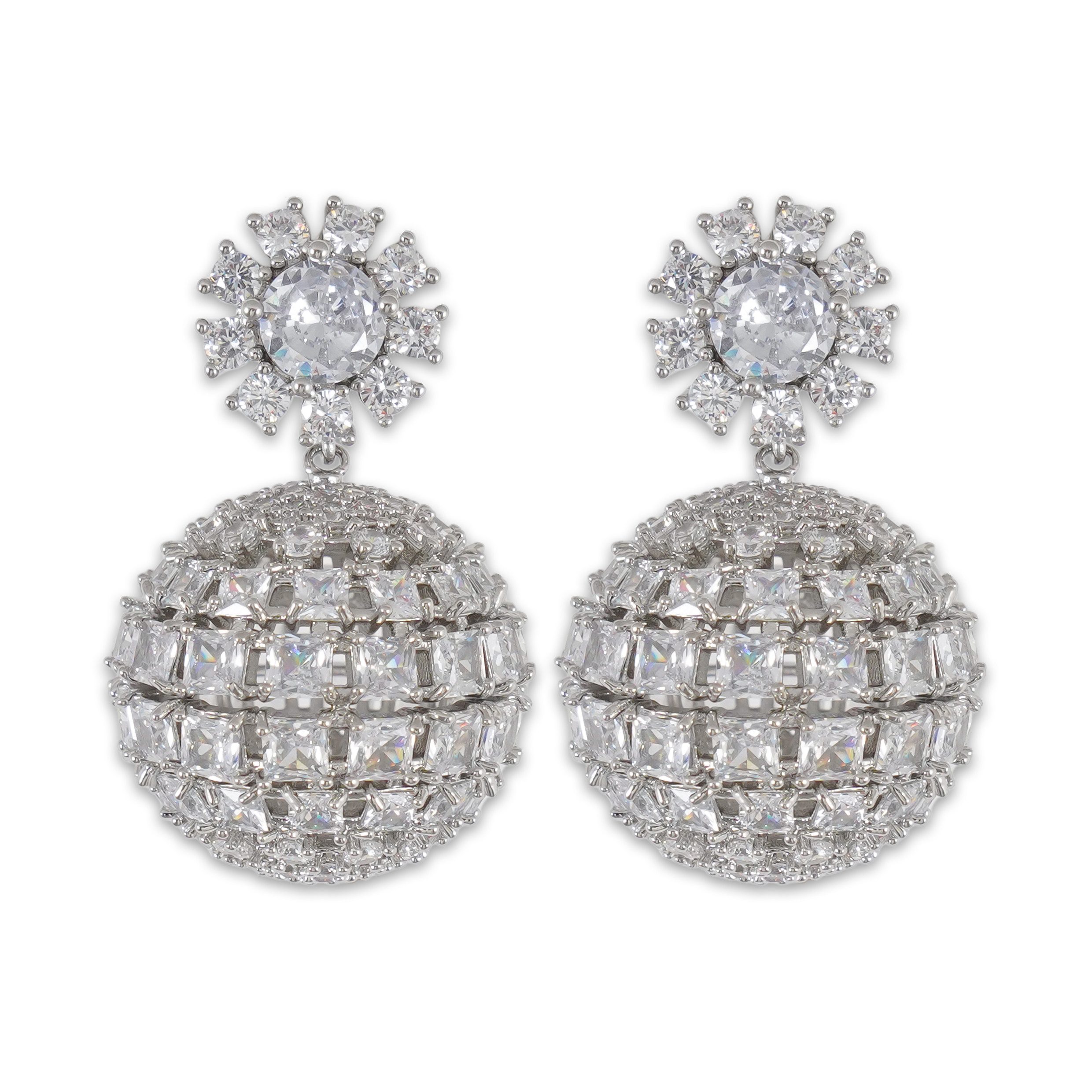 گوشواره زنانه مدل کروی جواهر کد 102011129