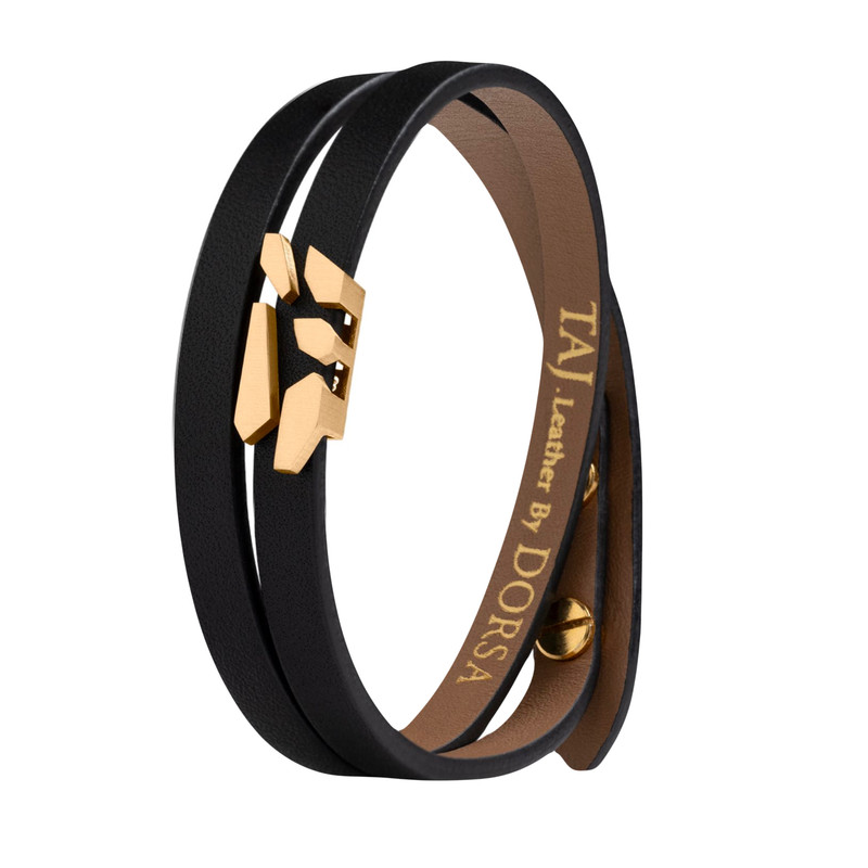 دستبند طلا 18 عیار مردانه تاج مدل چکاو