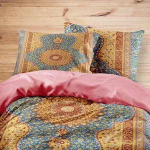 سرویس روتختی مدوپد طرح فرش قم ترنجی مدل C-Ghom072 یک نفره 4 تکه