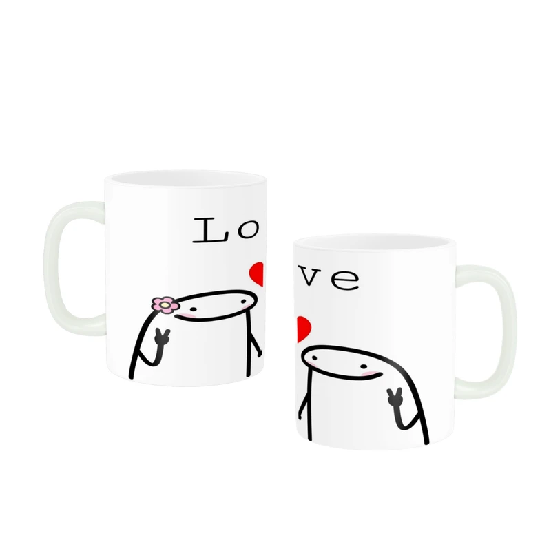 ماگ ناریکو مدل love کیوت و بامزه کد 01 مجموعه دو عددی