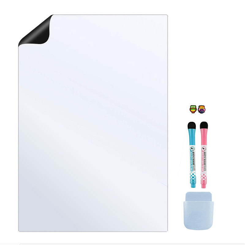 تخته وایت برد هوم اند فریج مدل 6 سایز 40x30 سانتیمتر به همراه ماژیک و مگنت و هولدر مجموعه 6 عددی