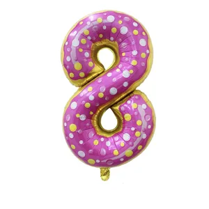 بادکنک فویلی مدل عدد هشت طرح شیرینی دونات کد 7111