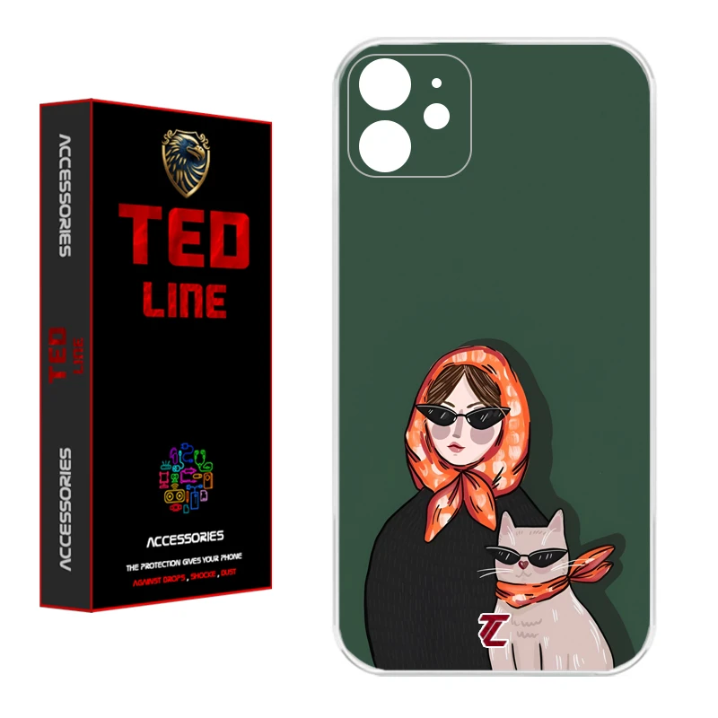کاور تدلاین طرح دختر و گربه کد 1143 مناسب برای گوشی موبایل اپل Iphone 11