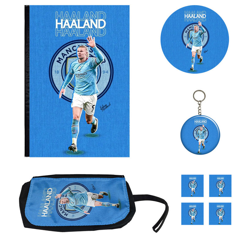 بسته لوازم تحریر مدل ارلینگ هالند کد Erling Haaland مجموعه 8 عددی