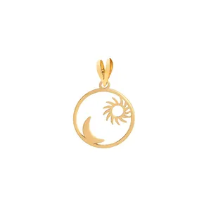 آویز گردنبند طلا 18 عیار زنانه میو گلد طرح ماه و خورشید کد N3287