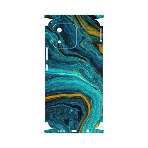 MAHOOT Turquoise marblewith golden streaks-FullSkin Cover Sticker for Honor X5