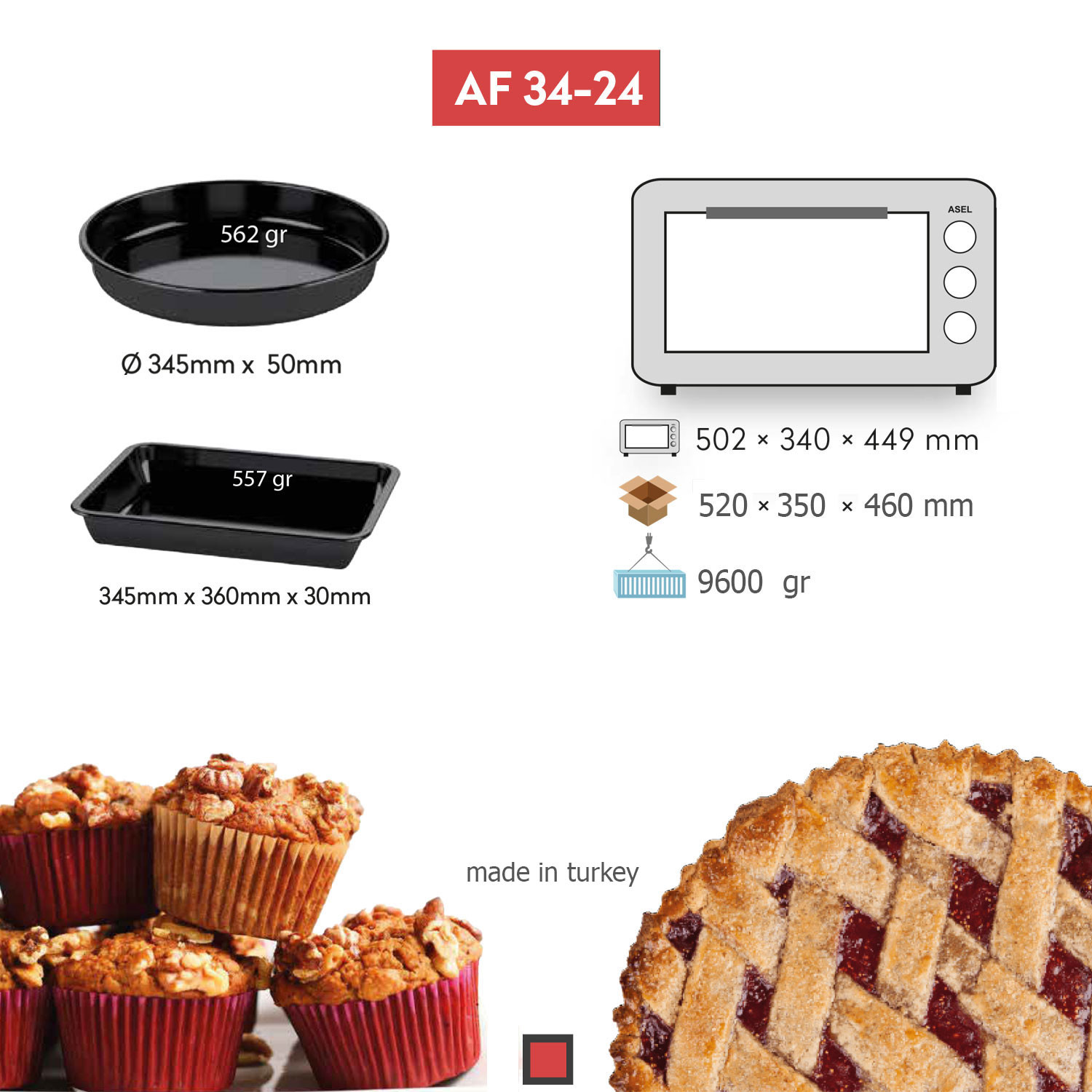 آون توستر آسل مدل AF-33-24 آون توستر آسل مدل AF-33-24