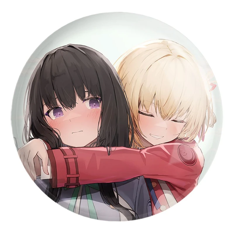 پیکسل خندالو طرح چیساتو و تاکینا انیمه لیکوریس ریکویل Lycoris Recoil کد 23021 مدل بزرگ