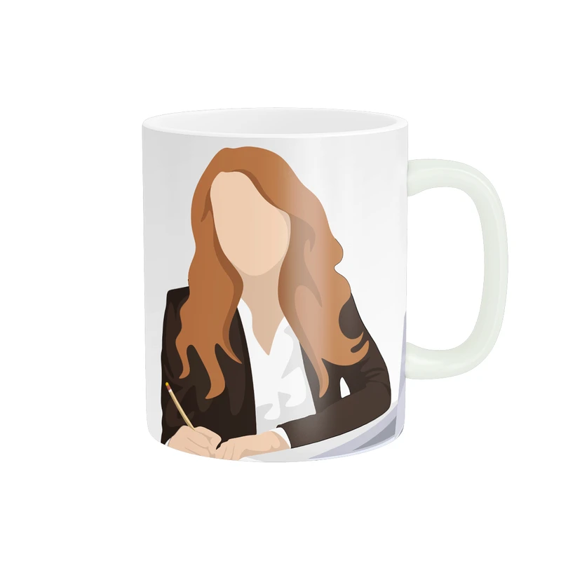 ماگ پاد آفرین طرح خانم کارمند کد 1779