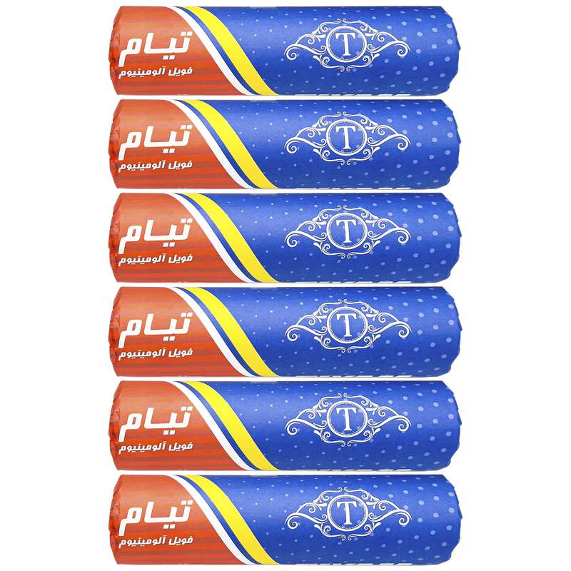 فویل آلومینیوم تیام مدل T20-10 رول 20 متری مجموعه 6 عددی