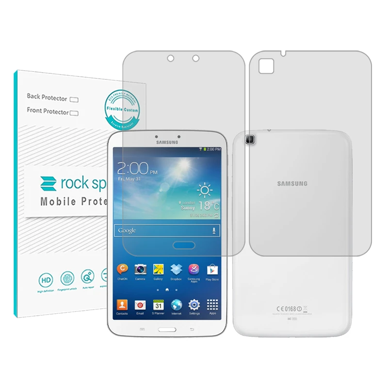 محافظ صفحه نمایش شفاف راک اسپیس مدل Hygel مناسب برای تبلت سامسونگ Galaxy Tab 3 8.0 به همراه محافظ پشت تبلت